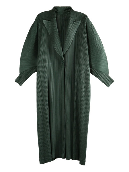  Pleats Please Issey Miyake Pleated Coat - Green 