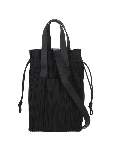  Pleats Please Issey Miyake Pleated Drawstring Tote Bag - Black 