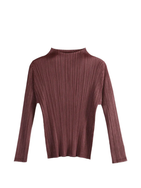  Pleats Please Issey Miyake Pleated Long-sleeve Top - Red 
