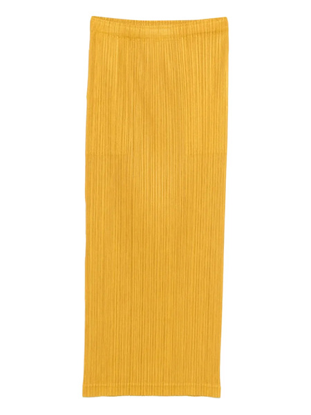  Pleats Please Issey Miyake Pleated Maxi Skirt - Yellow 