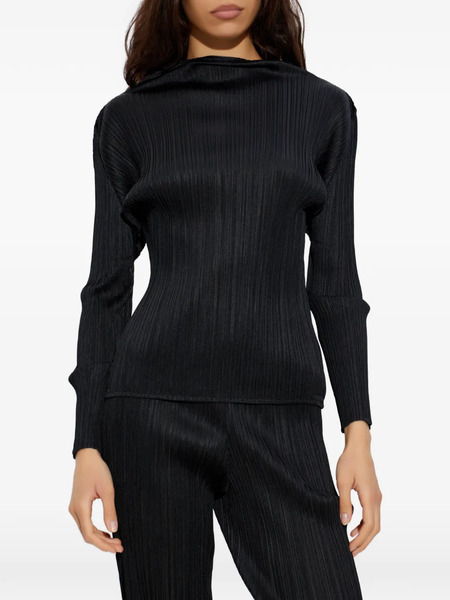  Pleats Please Issey Miyake Pleats Long-sleeve Top - Black 