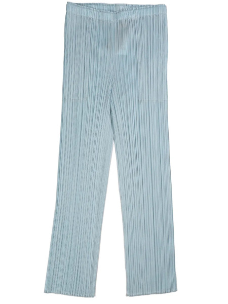  Pleats Please Issey Miyake Plissé-effect Slim-cut Trousers - Blue 