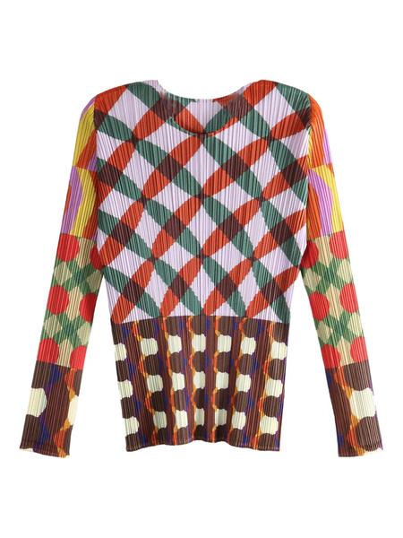  Pleats Please Issey Miyake Printed Pleated Top - Purple 