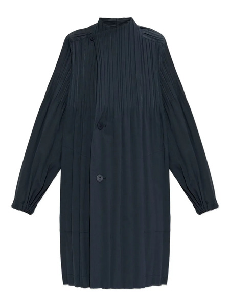  Pleats Please Issey Miyake Smooth Pleated Coat - Blue 