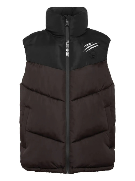  Plein Sport Claw-print Quilted Vest - Brown 