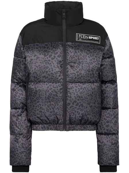  Plein Sport Leopard-print Puffer Jacket - Black 