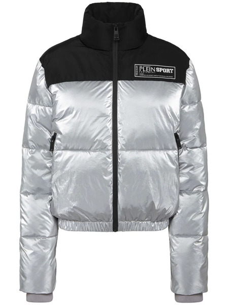  Plein Sport Logo-appliquéd Puffer Jacket - Silver 