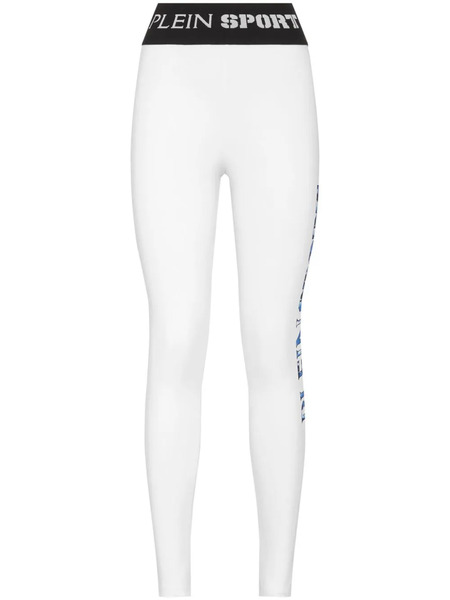  Plein Sport Logo-print Performance Leggings - White 