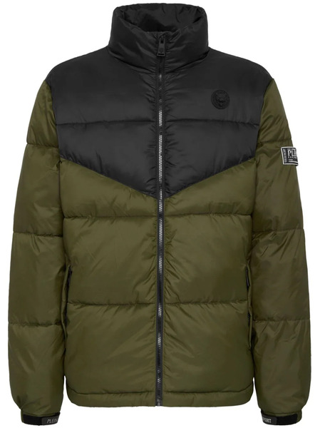  Plein Sport Panelled Puffer Jacket - Green 