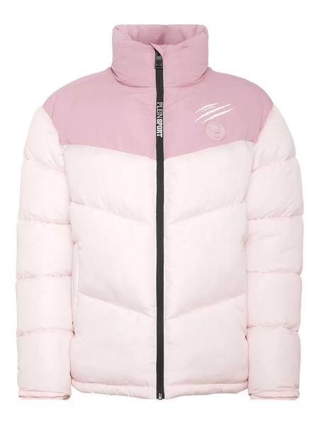  Plein Sport Two-tone Long-sleeved Puffer Jacket - Pink 