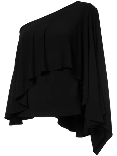  Plein Sud Asymmetric Ruffle Blouse - Black 