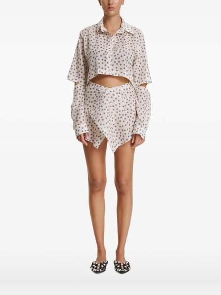  Pnk Cut-out Floral Top - Neutrals 