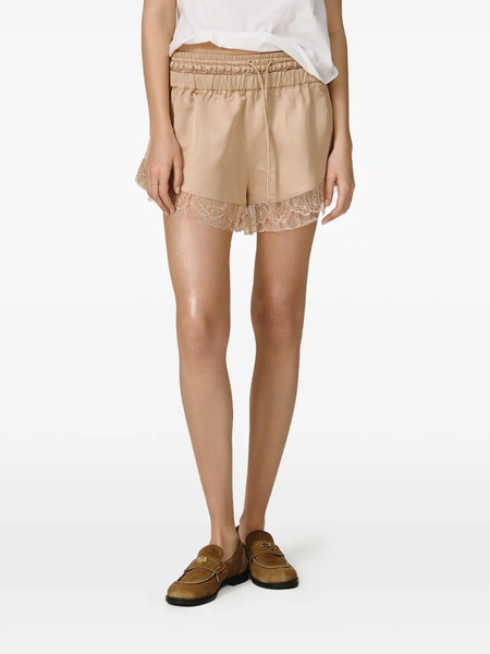  Pnk Lace-trim Drawstring-fastening Shorts - Neutrals 