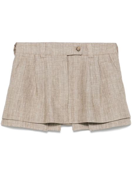  Pnk Lurex-detail Mini Skirt - Brown 
