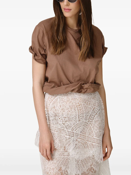  Pnk Patch-detail T-shirt - Brown 