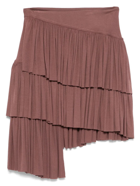  Pnk Pleated Asymmetric Skirt - Pink 