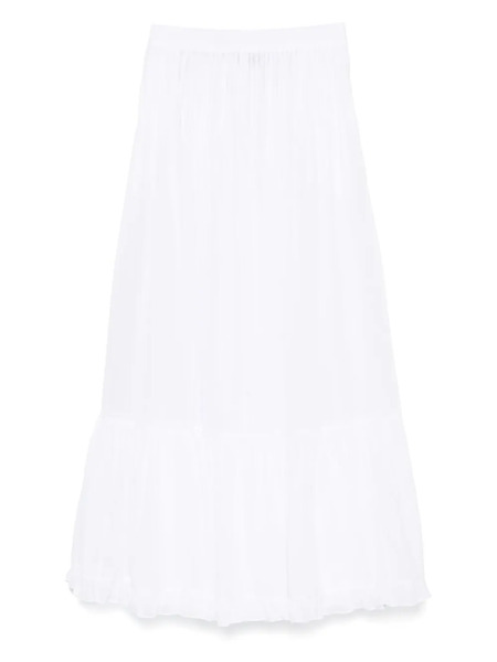  Pnk Pleated Ruffled Maxi Skirt - White 