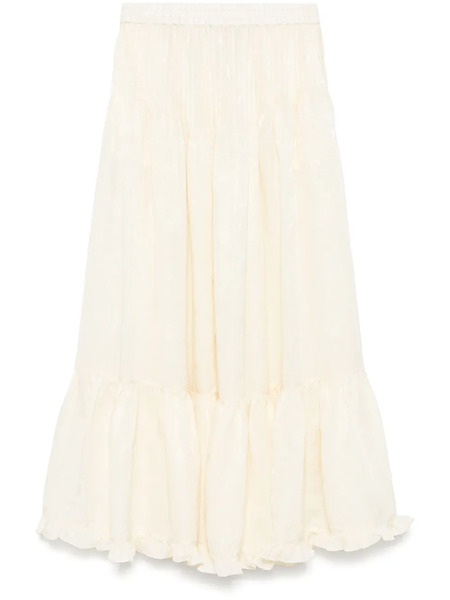  Pnk Ruffled-hem Maxi Skirt - Yellow 