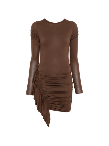  Pnk Ruffled Mini Dress - Brown 