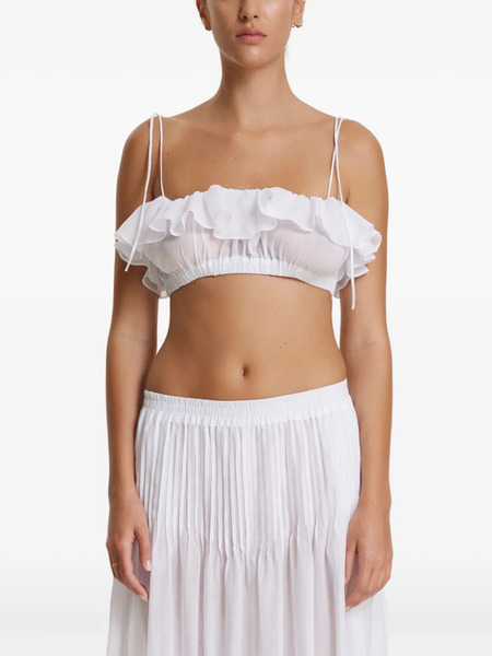  Pnk Ruffled Top - White 