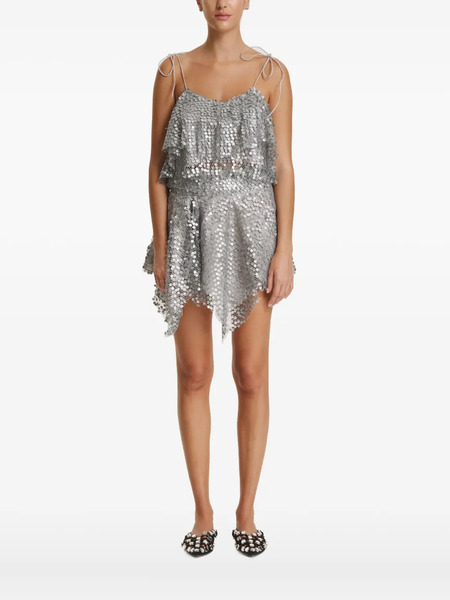  Pnk Sequin Ruffled Top - Grey 