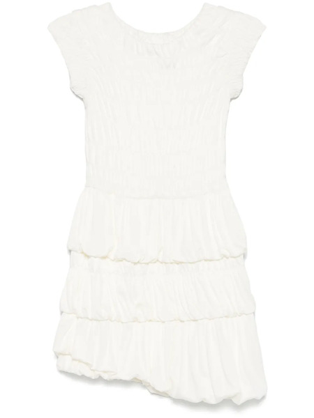  Pnk Shirred-panel Mini Dress - White 