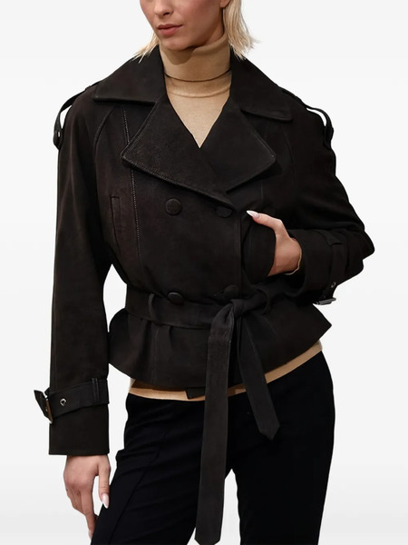  Poche Paris Belted Jacket - Brown 