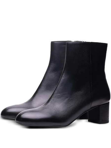  Poche Paris Block-heel Ankle Boots - Black 