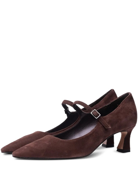  Poche Paris Buckle-strap Heeled Pumps - Brown 