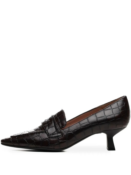  Poche Paris Croc-embossed Pumps - Brown 