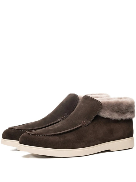  Poche Paris Fur Trim Boots - Brown 