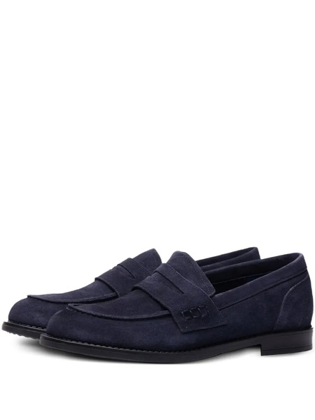  Poche Paris Suede Round-toe Loafers - Blue 