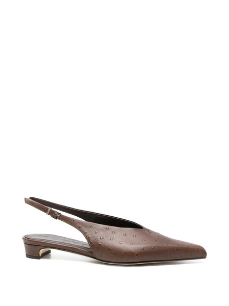  Poeve Pointed Slingback Pumps - Brown 