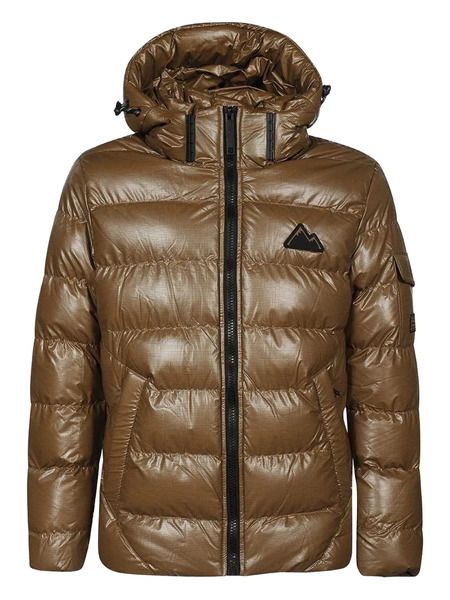  Point Zero Hooded Down Jacket - Brown 