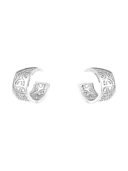  Poiray 2010s White Gold Fil Diamond Earrings - Silver 