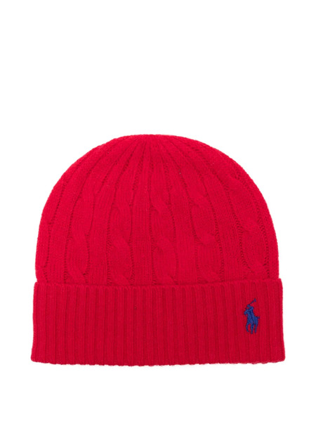  Polo Ralph Lauren Cable-knit Beanie Hat - Red 