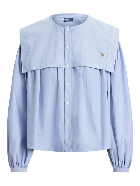  Polo Ralph Lauren Collared Long-sleeved Blouse - Blue 