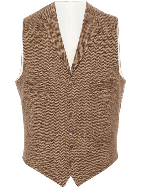  Polo Ralph Lauren Herringbone-pattern Wool Waistcoat - Brown 