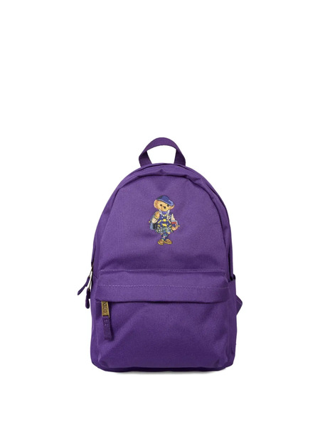  Polo Ralph Lauren Kids Bear-embroidered Backpack - Purple 