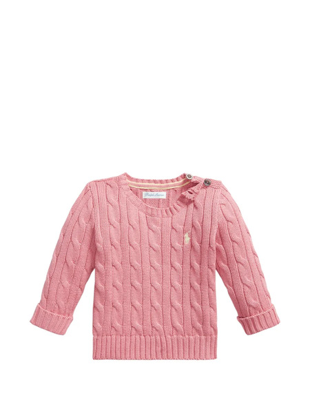 Polo Ralph Lauren Kids Cable-knit Buttoned Sweater - Pink 
