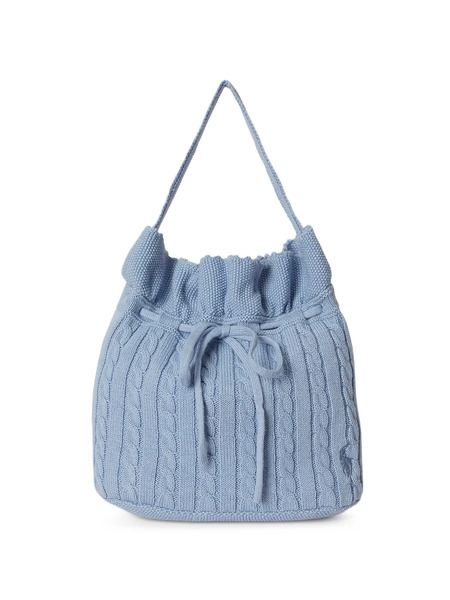  Polo Ralph Lauren Kids Cable Knit Drawstring Bucket Bag - Blue 