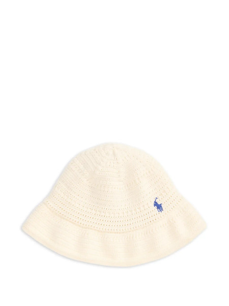  Polo Ralph Lauren Kids Crocheted Embroidered Bucket Hat - Neutrals 