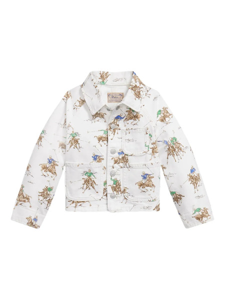  Polo Ralph Lauren Kids Equestrian-print Denim Jacket - White 