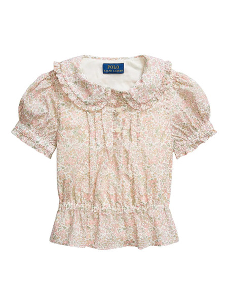  Polo Ralph Lauren Kids Floral Ruffled Blouse - Pink 