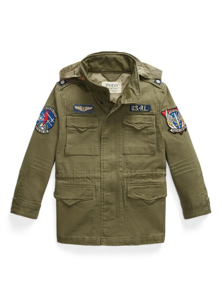  Polo Ralph Lauren Kids Hooded Patchwork Jacket - Green 