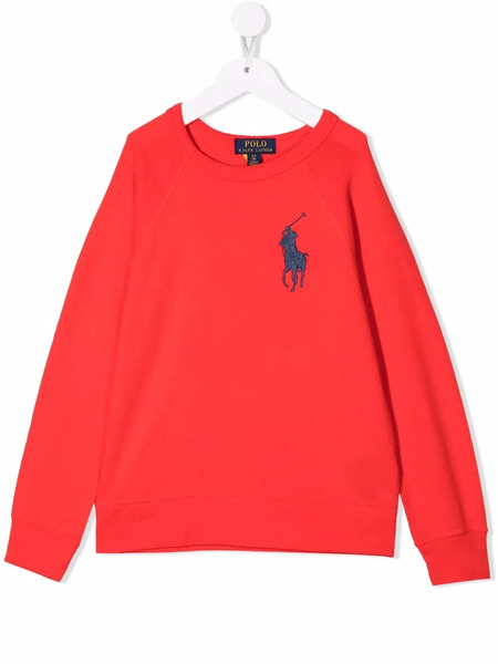  Polo Ralph Lauren Kids Logo-patch Crew Neck Sweatshirt - Red 