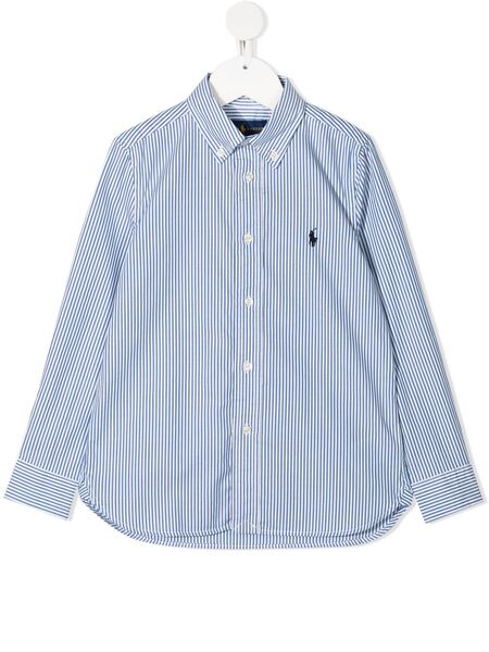  Polo Ralph Lauren Kids Logo-patch Stripe Shirt - Blue 