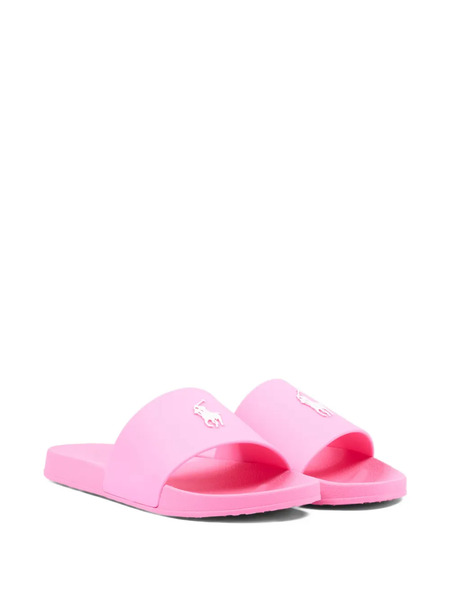  Polo Ralph Lauren Kids Logo Slides - Pink 