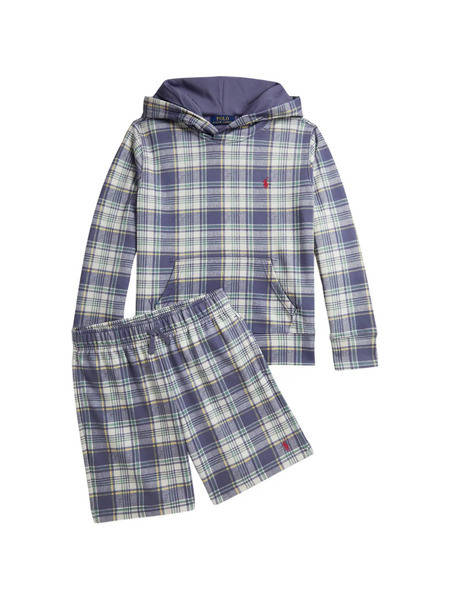  Polo Ralph Lauren Kids Plaid-pattern Hoodie - Blue 