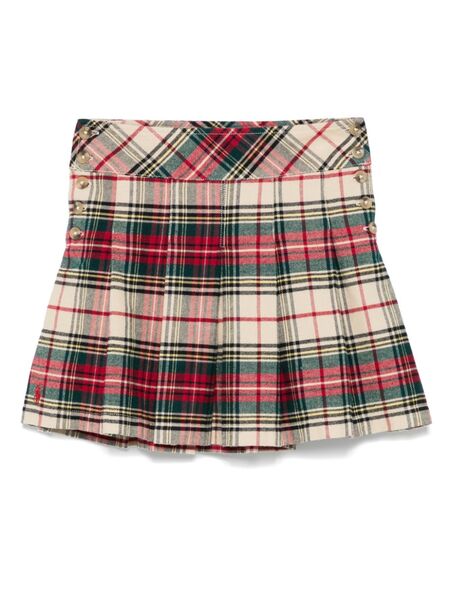  Polo Ralph Lauren Kids Plaid Pleated Skirt - Neutrals 
